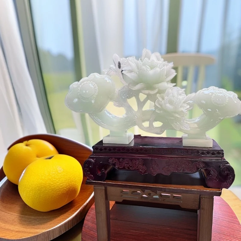 玉如意装饰摆件 玄关书房办公室装饰摆件 长23.5cm高18cm    SPB