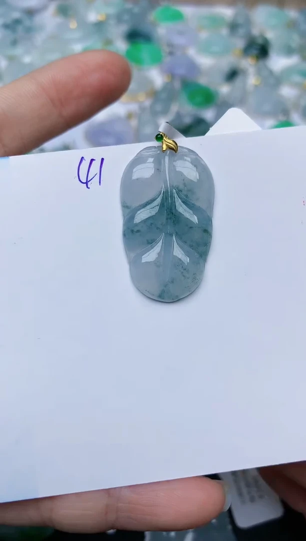 【闪购商品】翡翠颈饰18K金镶嵌天然翡翠A货    41