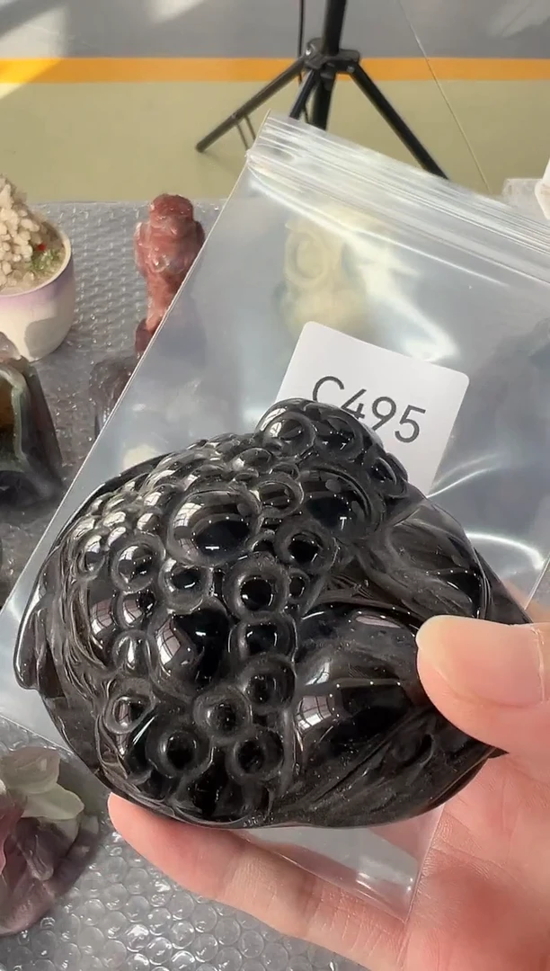 未镶嵌黑曜岩珠宝奇石胡*仙C495