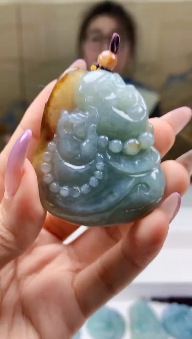 【闪购商品】定制翡翠未镶嵌5156ty-毛货挂件153