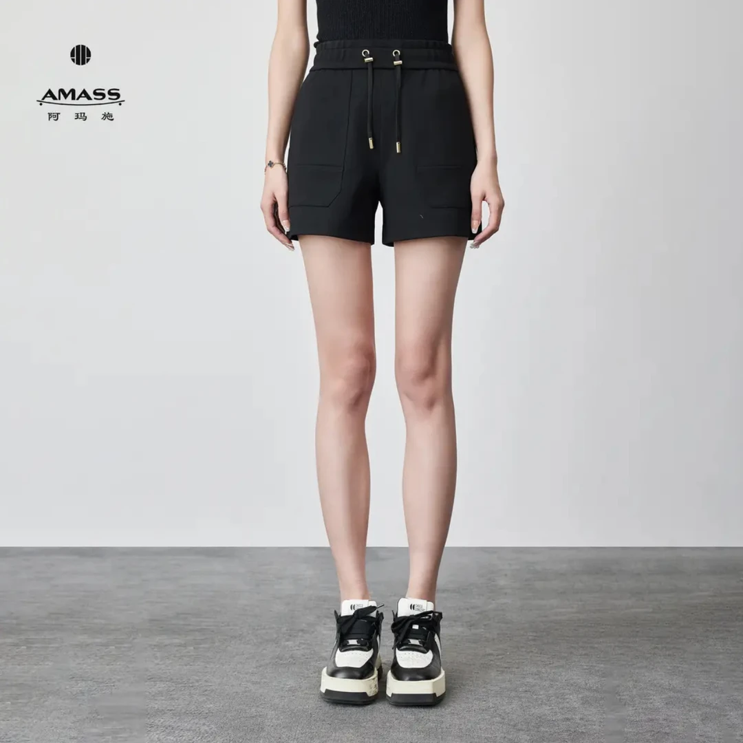 AMASS/阿玛施品质女装经典百搭舒适运动休闲抽绳松紧腰短裤510007
