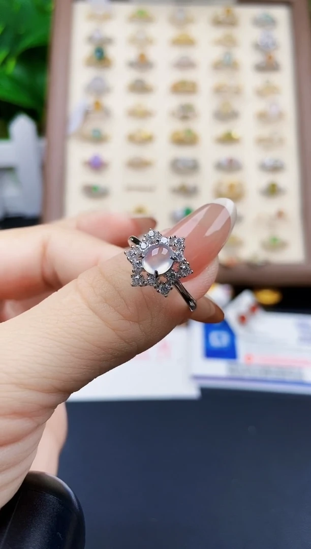 银S925镶嵌戒指翡翠12