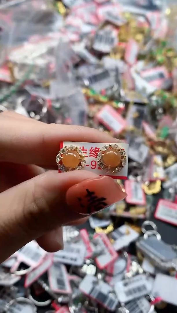 银S925镶嵌戒指翡翠天然A货缅甸翡翠