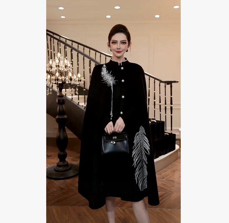 【FUNANI】 轻奢法式高级感重工原创设计感 上衣斗篷 XG2530393