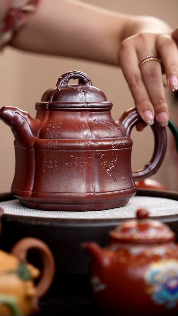 茶壶紫砂柴烧筋囊大竹鼎