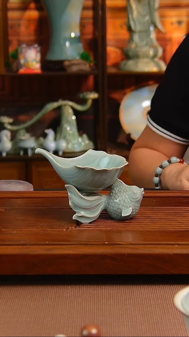 瓷片如鱼得水茶漏，，，，