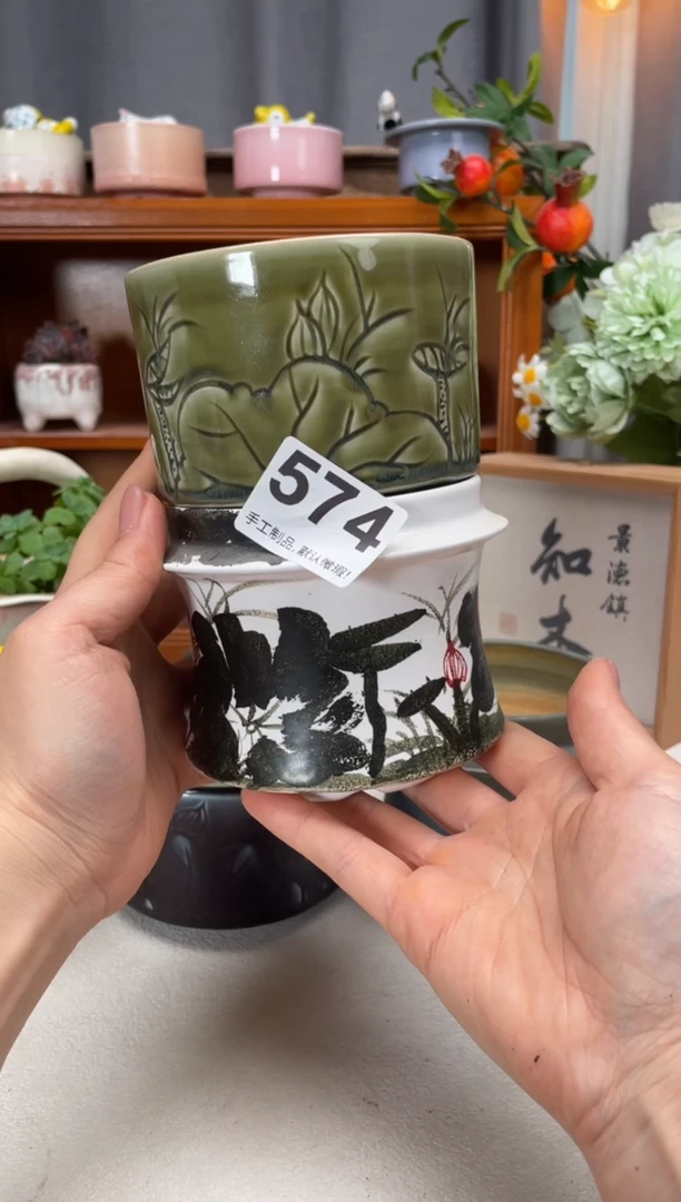 瓷片574知木小芳花盆