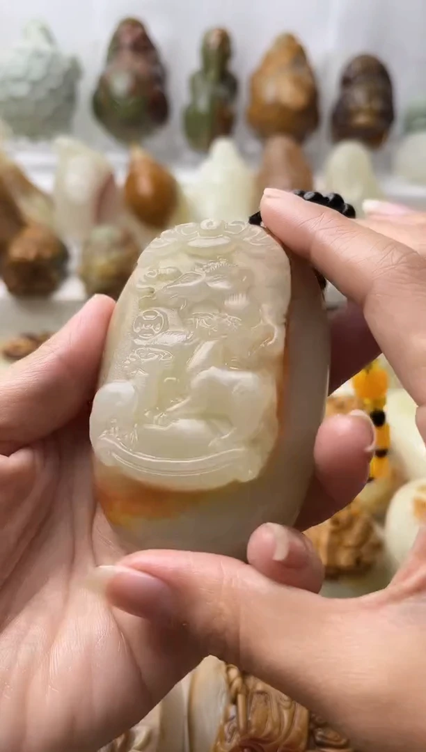 石材方解石棉纹正常不退换三羊开泰