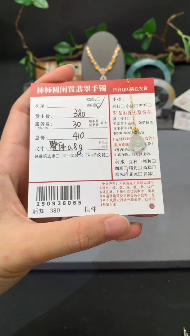 颈饰18K金镶嵌翡翠姐姐250926065