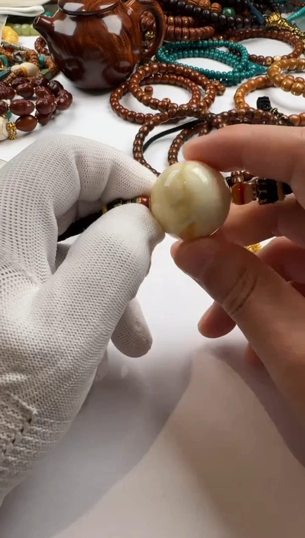 裸石蜜蜡未镶嵌蜜蜡圆珠