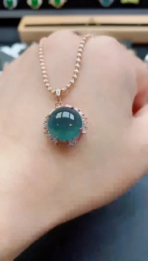 套链银S925镶嵌翡翠1