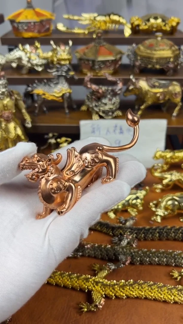 长尾貔貅紫铜实心