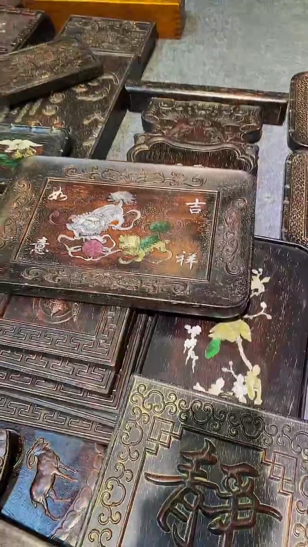 木紫檀木雕一物一拍