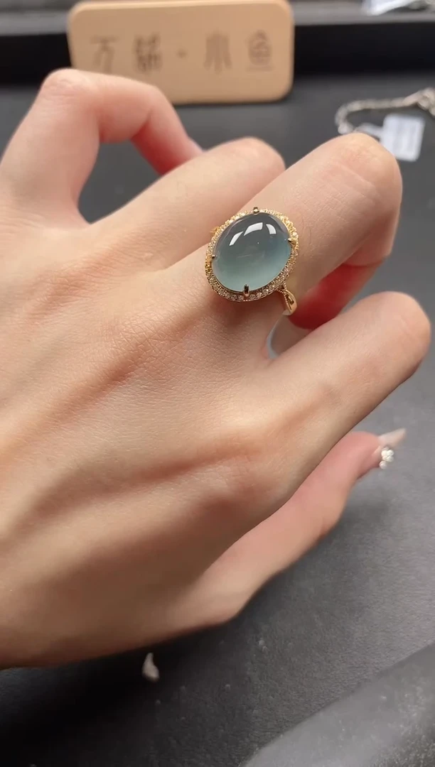 银S925镶嵌戒指翡翠51151