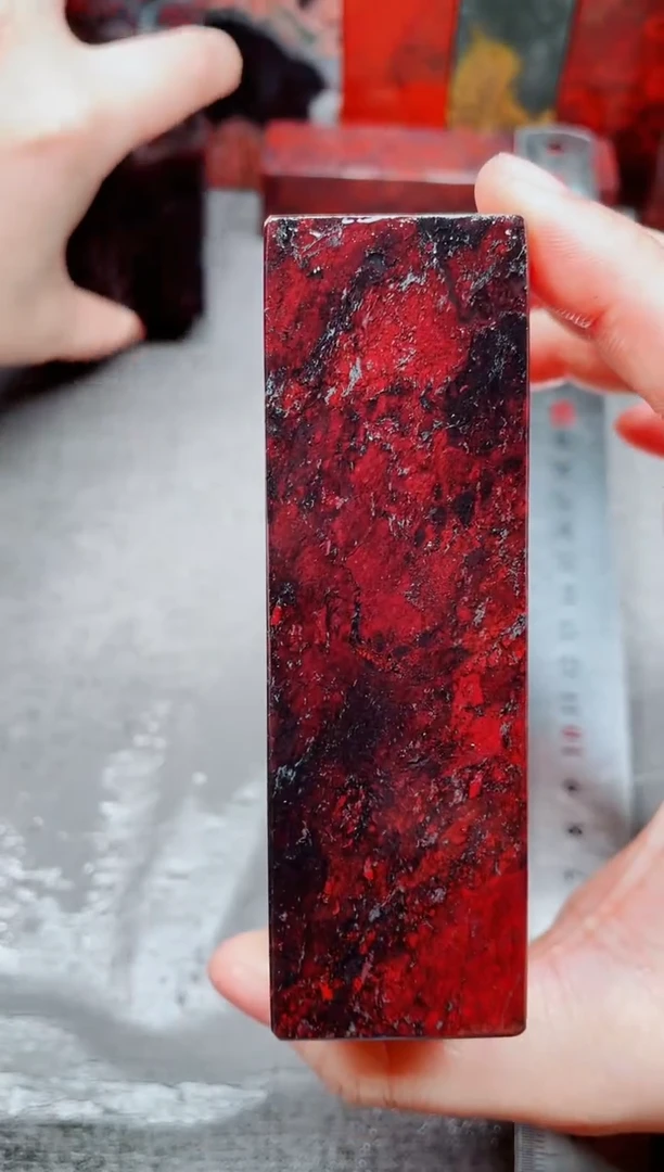 桂林鸡血玉素章3.0左右42