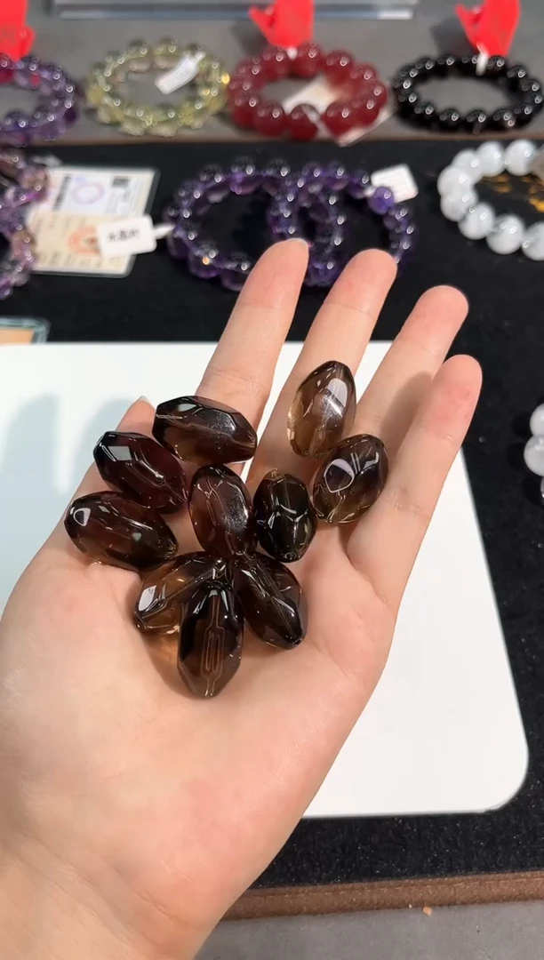 水晶手链未镶嵌44号GW利姆利亚茶水枣核珠单颗配件