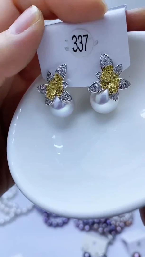 【闪购商品】淡水珍珠耳饰银S925镶嵌337