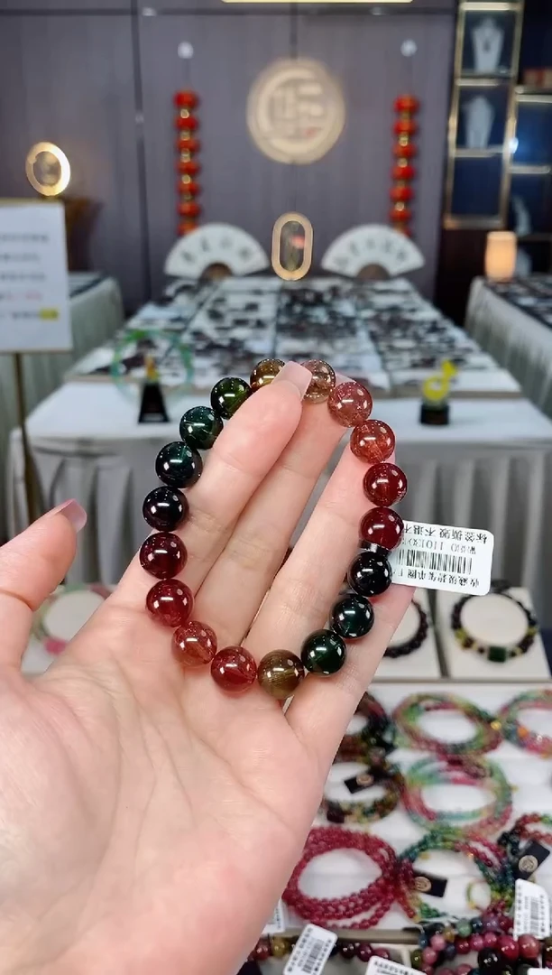 未镶嵌收藏级老矿碧玺单圈手串11mm+碧玺hon多样性发货一条