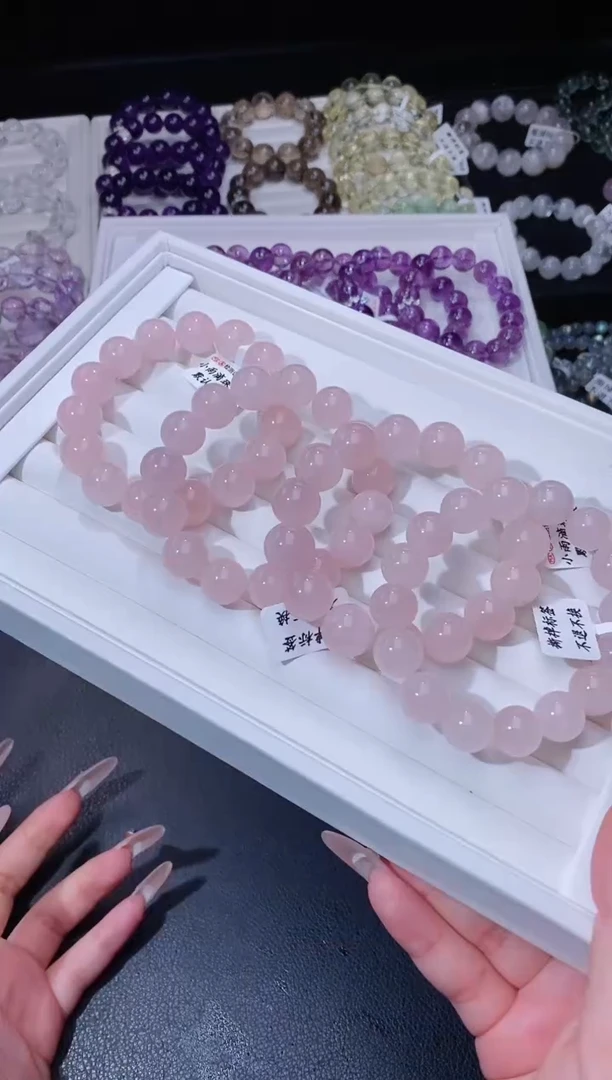 水晶手链未镶嵌612.11马粉手串 微瑕带矿坑