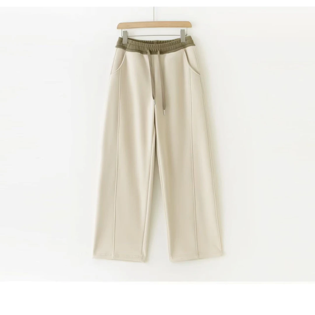 【六色香蕉裤】春季时尚潮流简约撞色百搭高腰阔腿裤2466