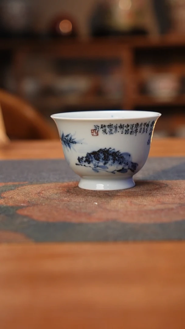 【闪购商品】康亭守艺有余系列：鳜鱼竹纹观沧海诗意杯