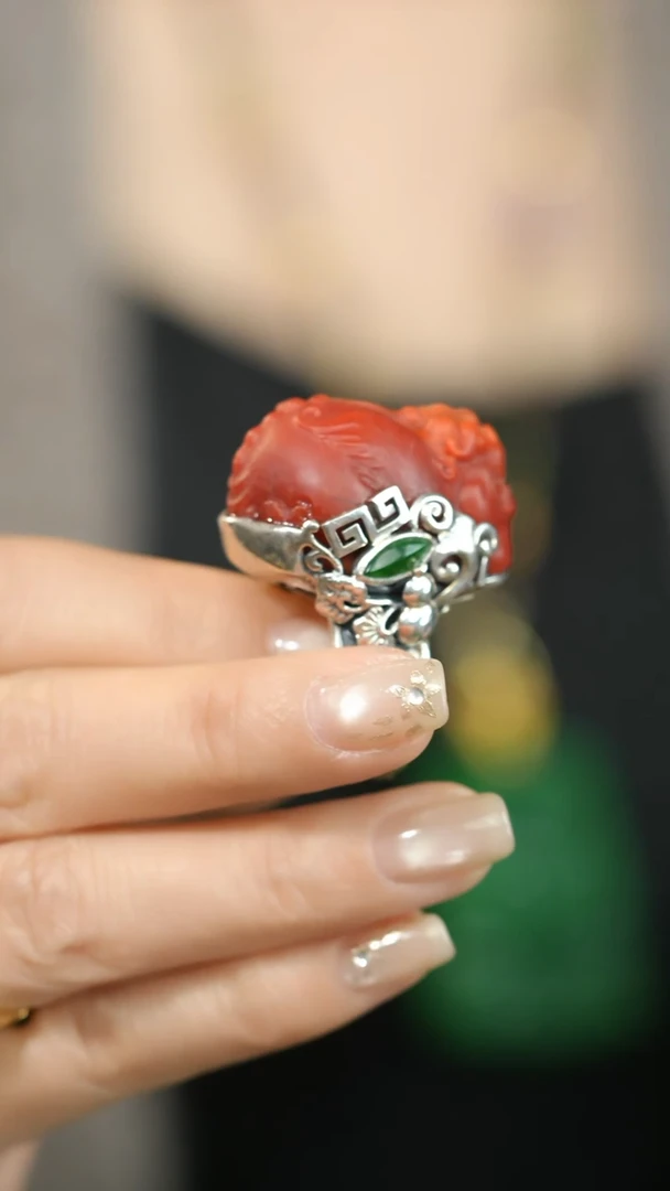 未镶嵌南红玛瑙戒指@YM008092011@