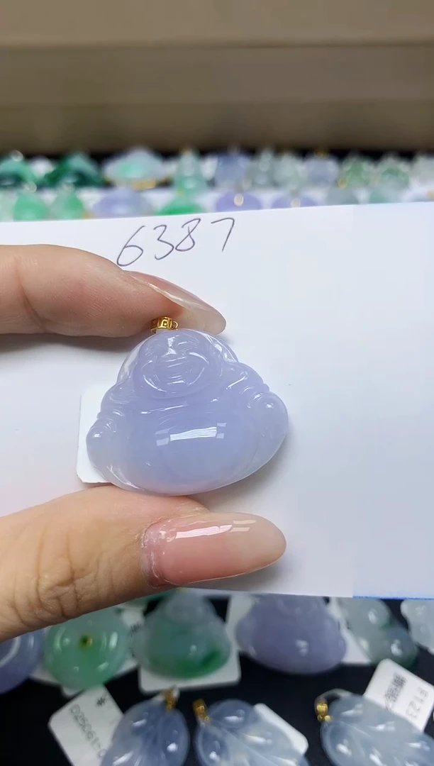 翡翠18K金镶嵌颈饰 天然缅甸翡翠A货