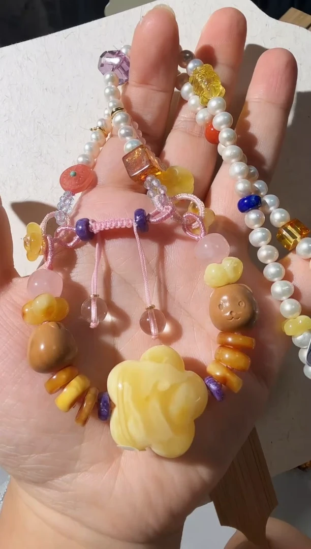 蜜蜡项链未镶嵌蜜蜡星星手链项链