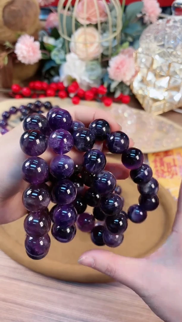 【闪购商品】紫晶手链未镶嵌DFC0036紫兔毛18m