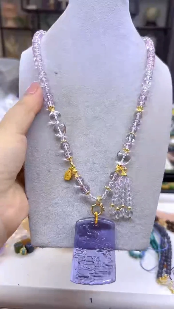 未镶嵌毛衣链紫晶DIY款M731