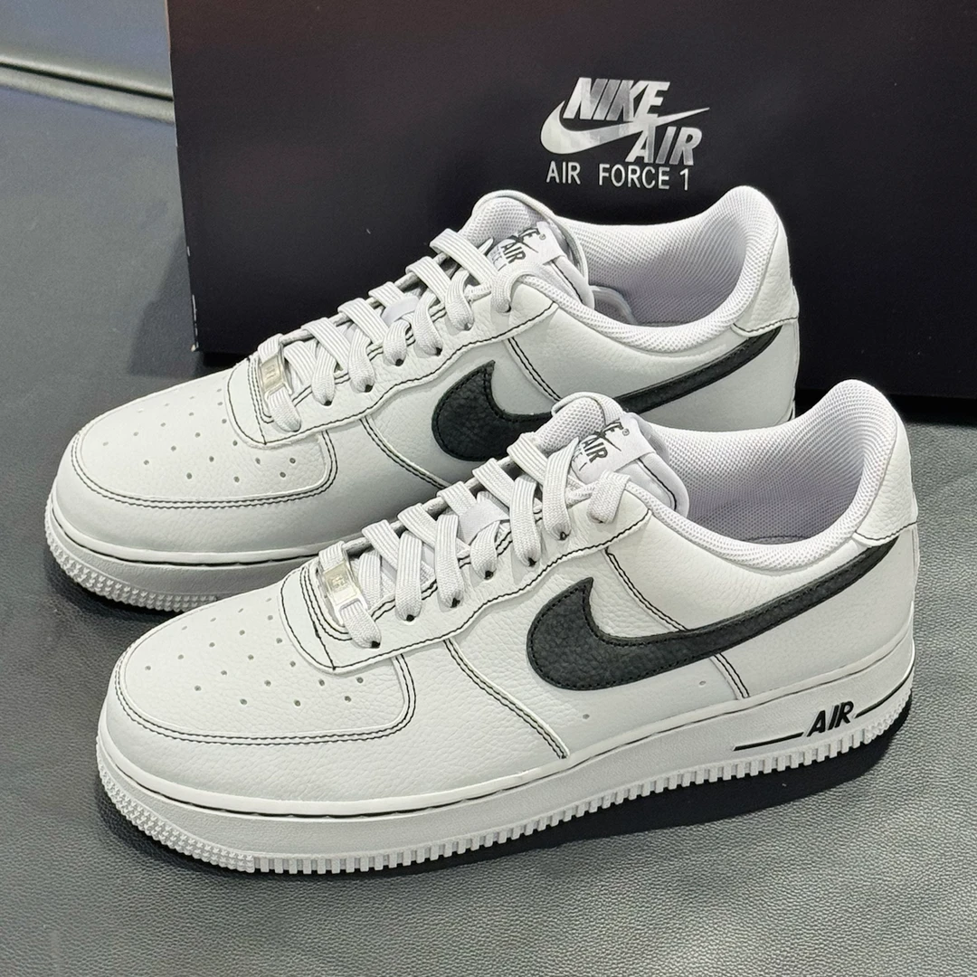 Nike耐克 AIR FORCE 1 男款灰色空军一号复古运动休闲鞋官方正品