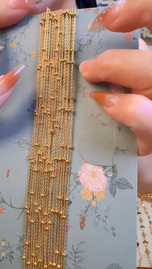 45cm固定闪O隔珠链时尚小众款1.09g（多样性发货）