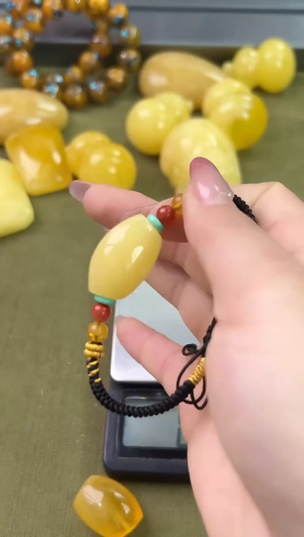 裸石琥珀未镶嵌天然琥珀蜜蜡手绳