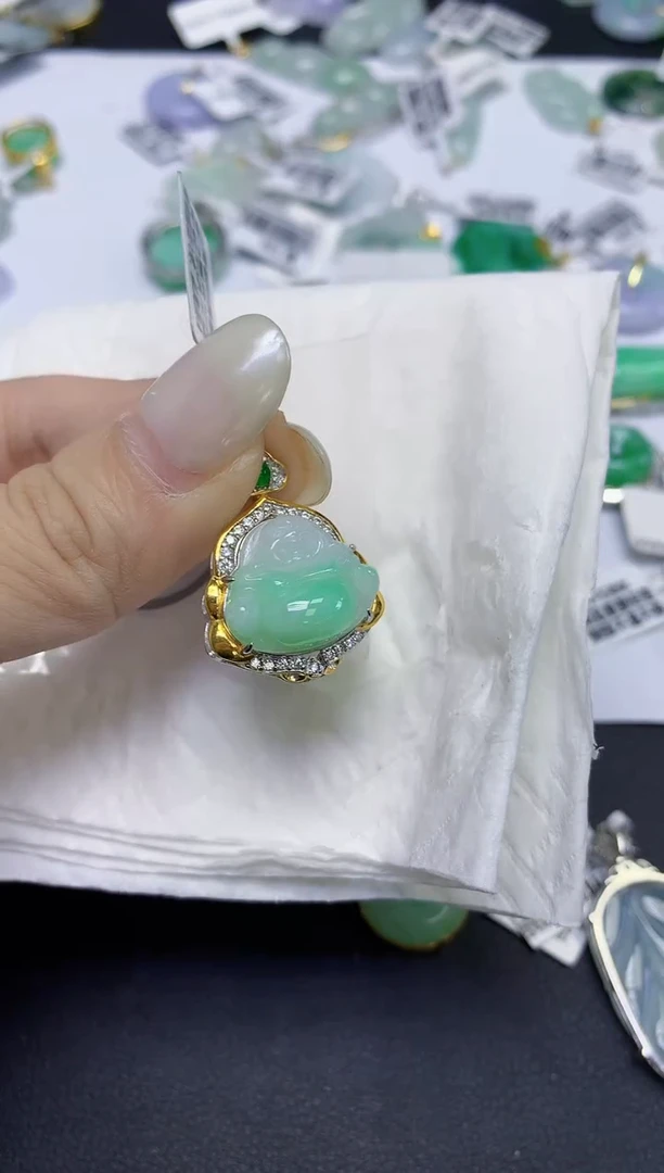 颈饰未镶嵌翡翠天然缅甸翡翠A货百元以上9元证书费自理