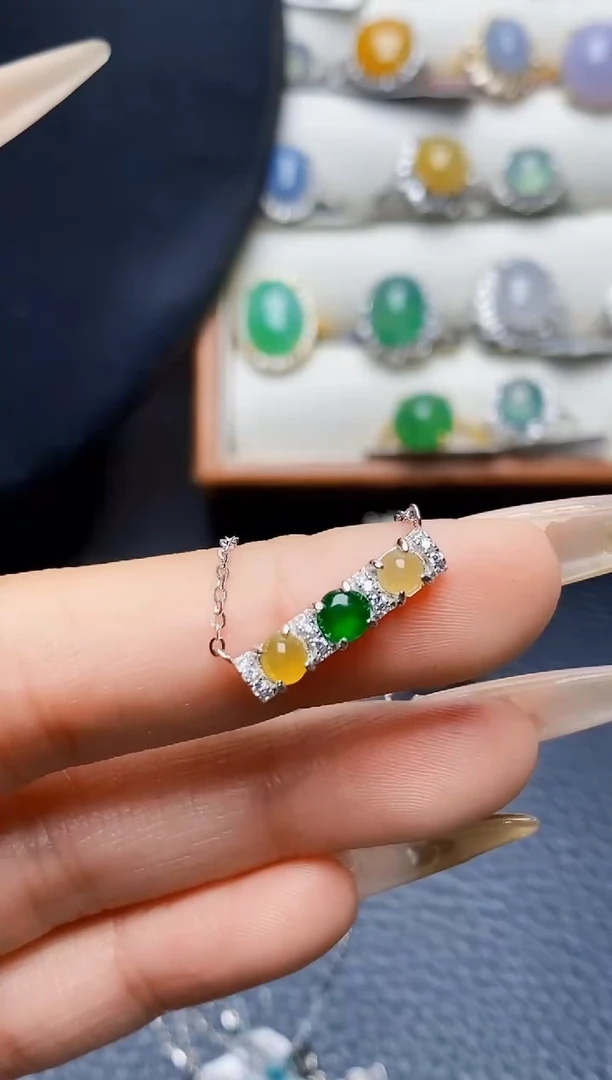 银S925镶嵌戒指翡翠5009