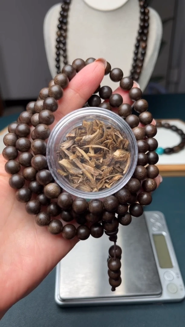 沉香沉香碎屑8mm108越南芽庄多圈圆珠