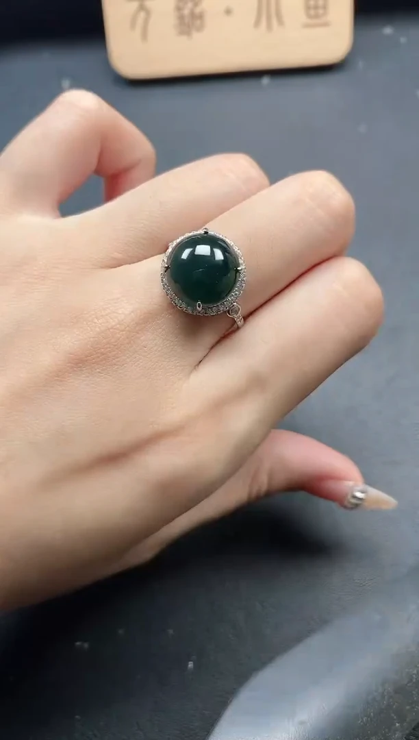 银S925镶嵌戒指翡翠51151