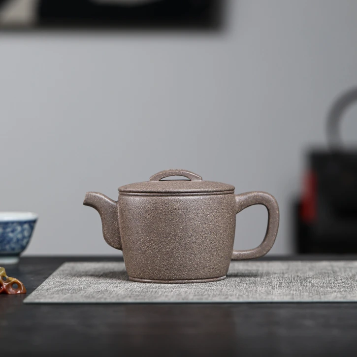 手工紫砂壶粗砂青降坡段泥大口汉瓦茶具泡茶壶宜兴茶壶家用水壶