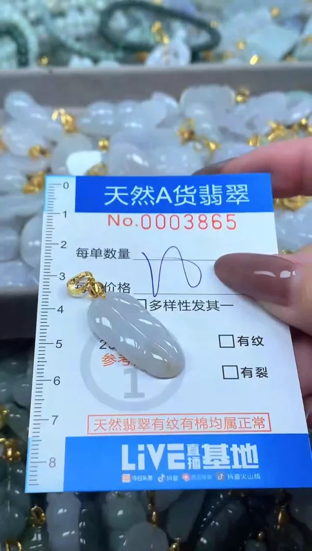 颈饰未镶嵌翡翠净货挂件-3865