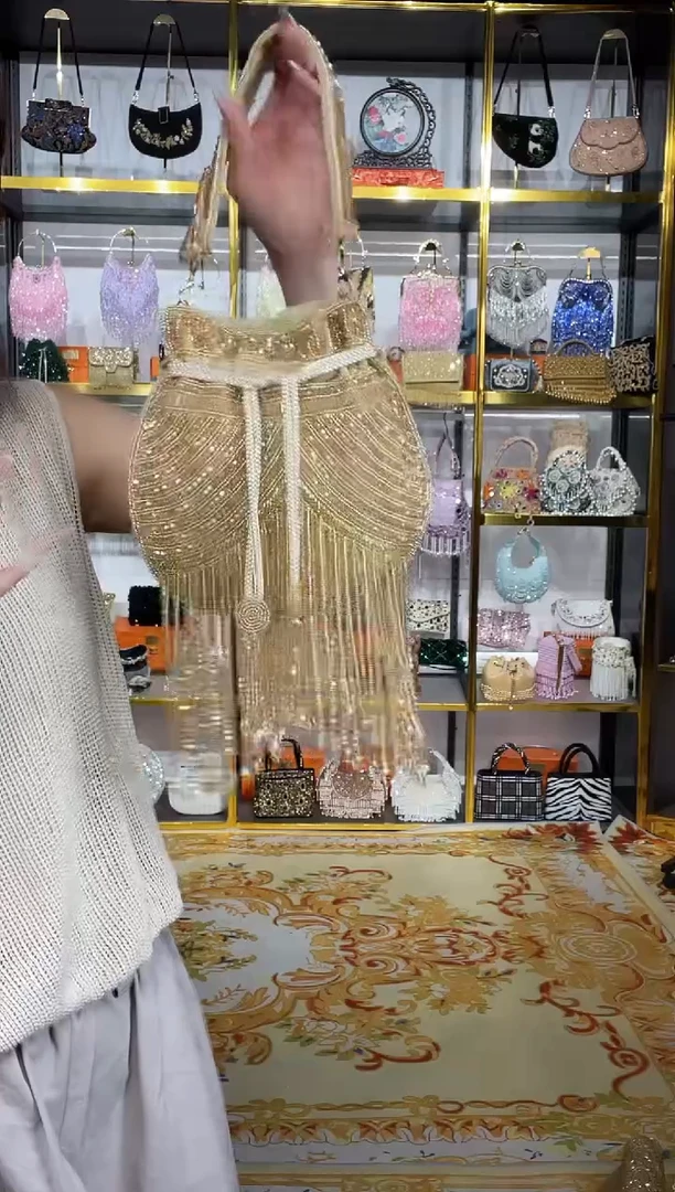 织物珠韵恒泽重工串珠手提包直播间女神专拍
