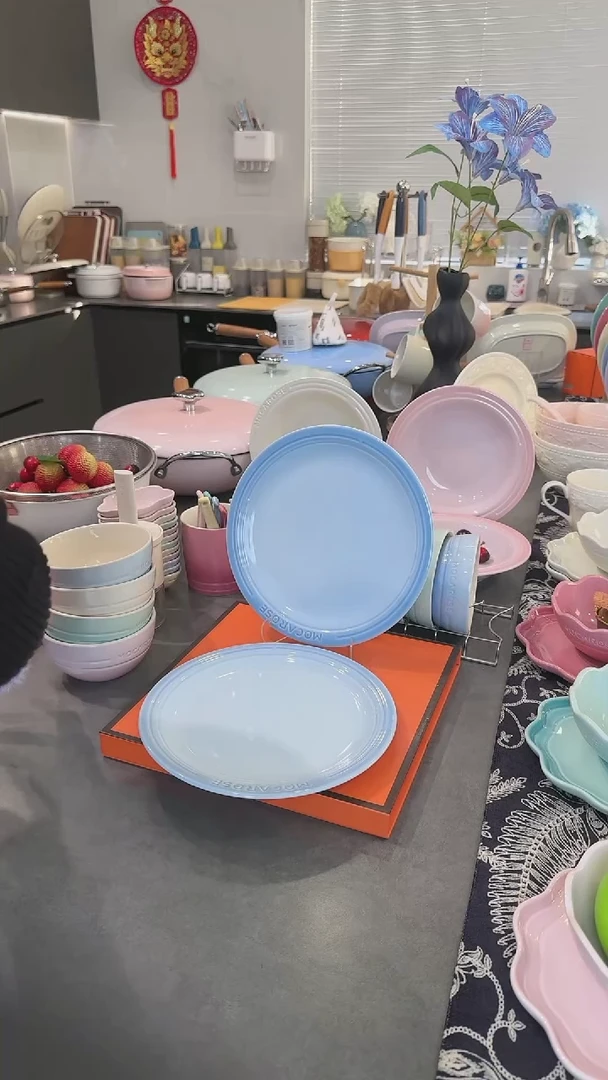 【闪购商品】瓷【2个装】尼罗蓝浅盘23cm-9英寸