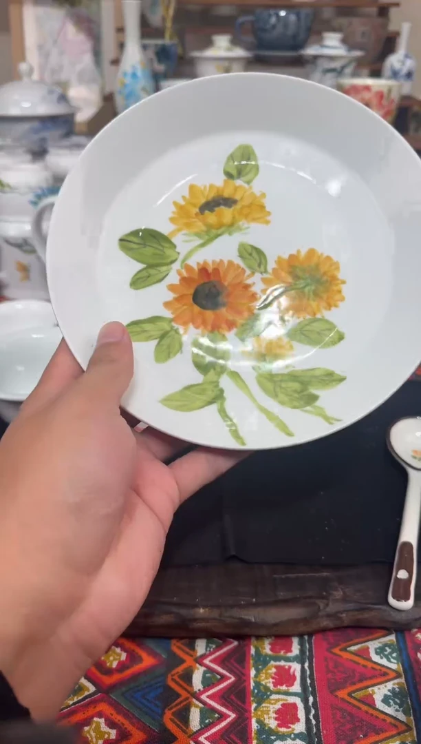 瓷片陶瓷高端国画手工釉下陶瓷浮力价