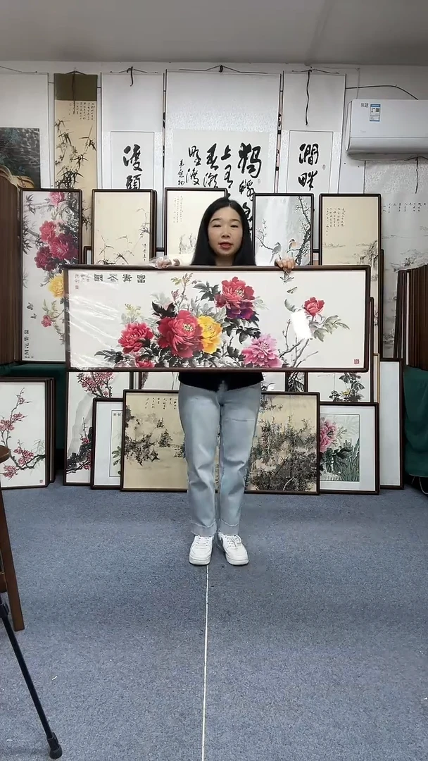 国画42*122实木画框京东包邮手绘