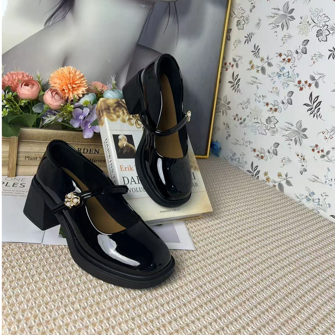 2657U  新款时尚舒适粗跟玛丽珍百搭单鞋