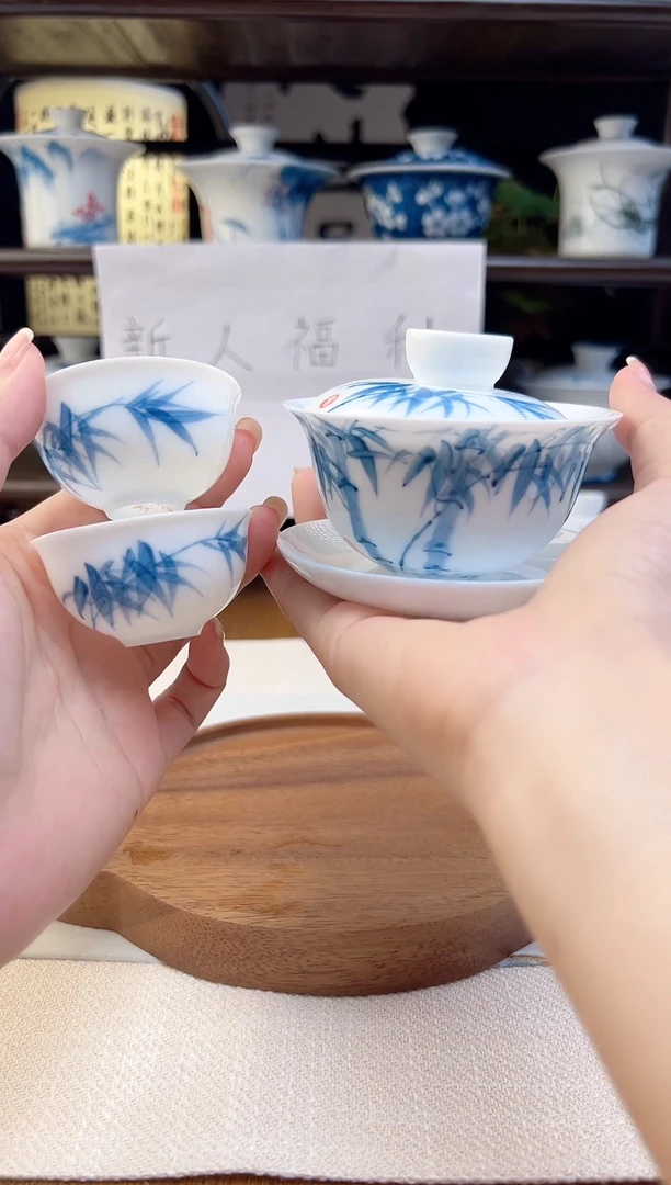 竹子盖碗+2杯@@@