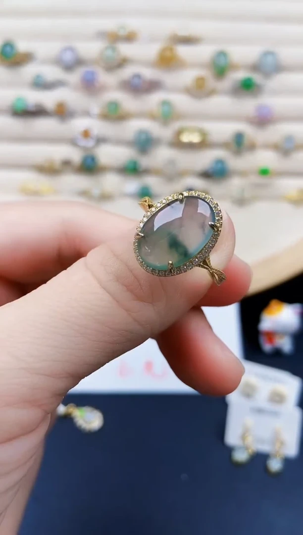 翡翠戒指银S925镶嵌21