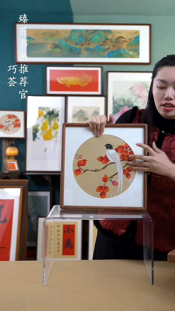 【闪购商品】国画35*35 喜上眉梢 手写手绘摆台