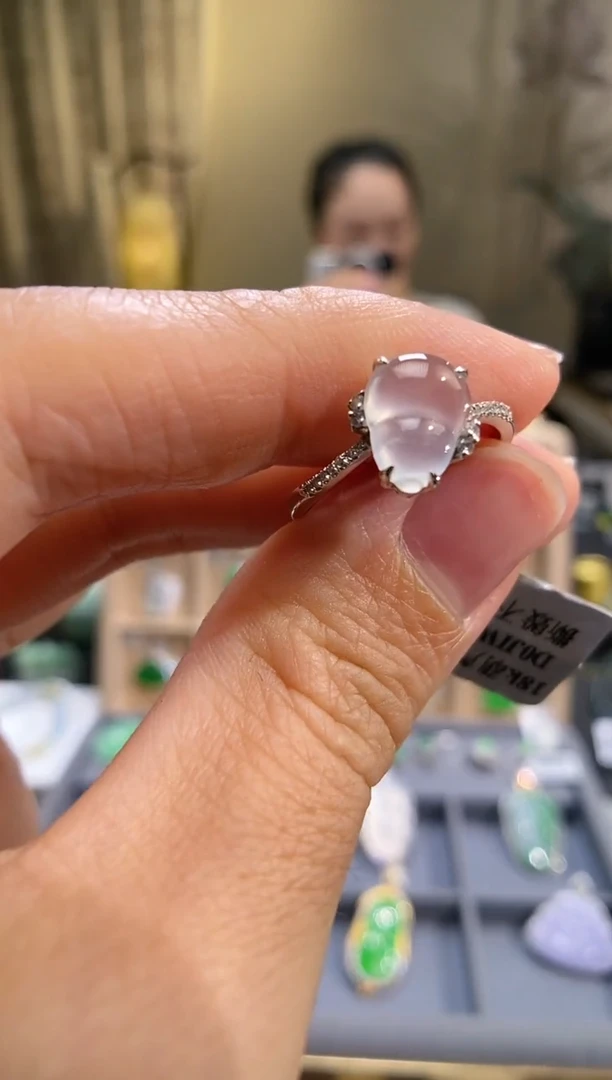 翡翠18K金镶嵌吊坠(不含链)戒指