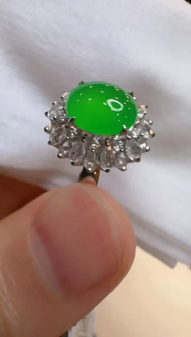 翡翠戒指18K金镶嵌多样性团购发一件