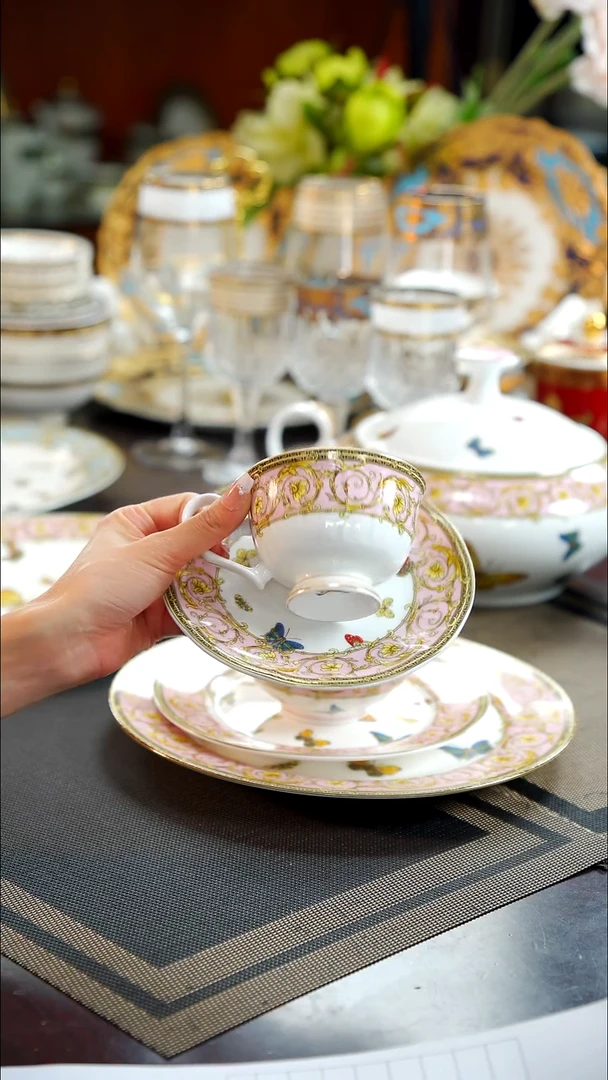 瓷片咖啡杯碟  1套